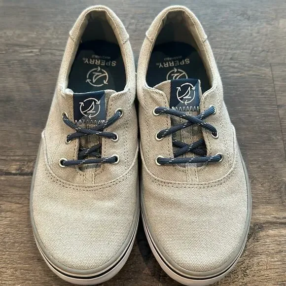 Sperry Little Boy 2 Gray Spinnaker Washable‎ Canvas Boat Shoes - Picture 2 of 14